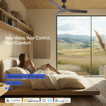 Load image into Gallery viewer, Skylark 52 in Matter Smart Ceiling Fan Without Light in Matte Black / Dark Brown — Matter smart-home compatibility
