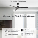 Load image into Gallery viewer, Skylark 52 in Matter Smart Ceiling Fan Without Light in Matte Black — feature overview
