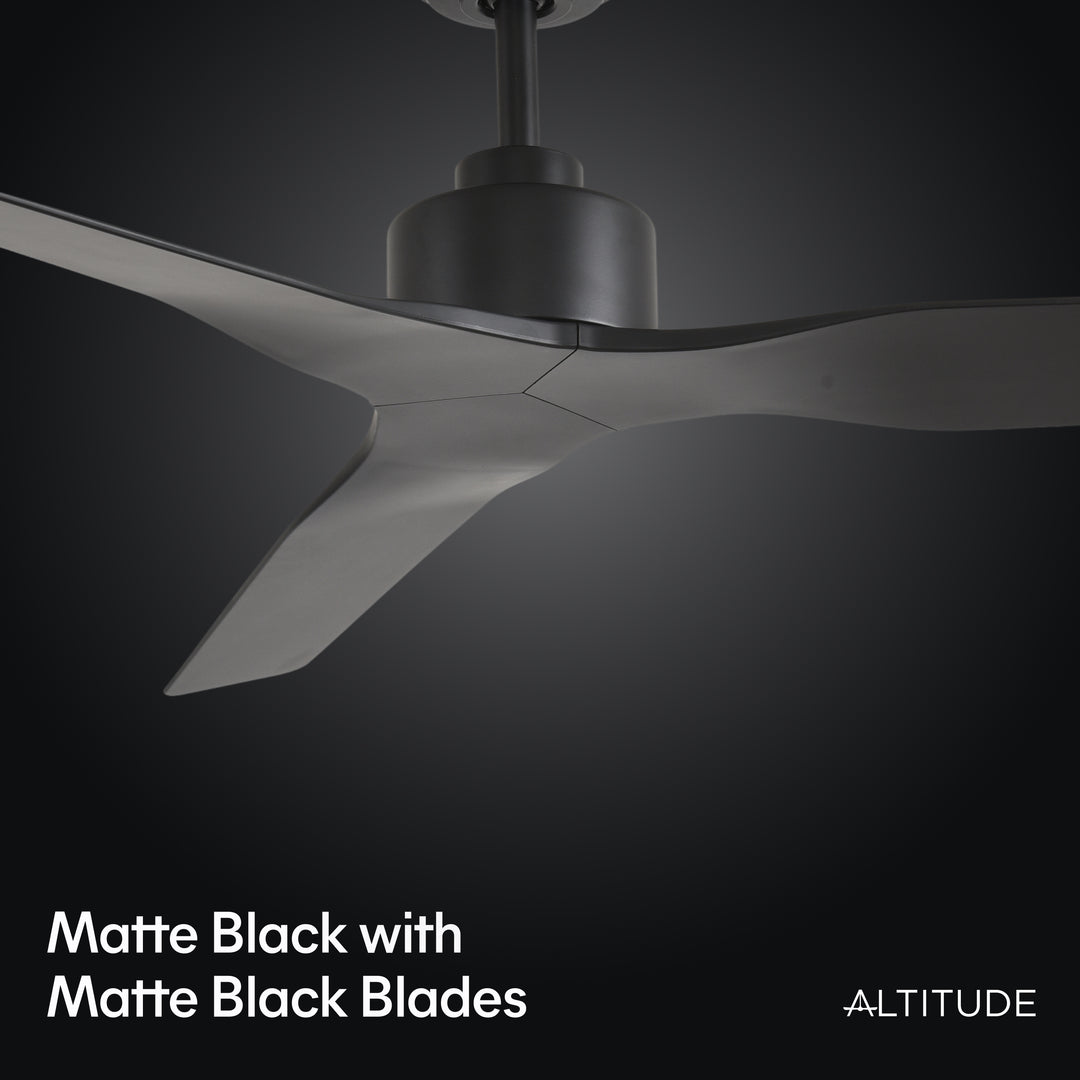 Skylark 52 in Matter Smart Ceiling Fan Without Light in Matte Black — finish and material detail