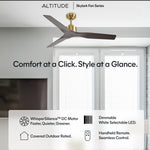 Load image into Gallery viewer, Skylark 52 in Matter Smart Ceiling Fan Without Light in Matte Champagne / Dark Brown — feature overview
