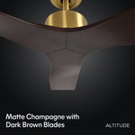 Load image into Gallery viewer, Skylark 52 in Matter Smart Ceiling Fan Without Light in Matte Champagne / Dark Brown — finish and material detail
