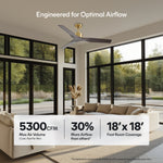 Load image into Gallery viewer, Skylark 52 in Matter Smart Ceiling Fan Without Light in Matte Champagne / Dark Brown — airflow and room coverage
