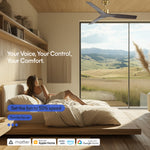 Load image into Gallery viewer, Skylark 52 in Matter Smart Ceiling Fan Without Light in Matte Champagne / Dark Brown — Matter smart-home compatibility
