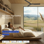 Load image into Gallery viewer, Skylark 52 in Matter Smart Ceiling Fan Without Light in Matte Champagne / Slate Oak — Matter smart-home compatibility
