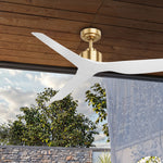 Load image into Gallery viewer, Skylark 52 in Matter Smart Ceiling Fan Without Light in Matte Champagne / Matte White — in-room lifestyle view
