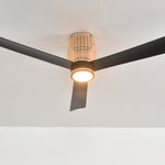 Load image into Gallery viewer, Banyan 52 in Matter Smart Rattan Ceiling Fan with Light in Matte Black / Natural Rattan — light hardware detail
