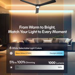 Load image into Gallery viewer, Banyan 52 in Matter Smart Rattan Ceiling Fan with Light in Matte Black / Natural Rattan — lighting, colour temperature and lumens
