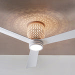 Load image into Gallery viewer, Banyan 52 in Matter Smart Rattan Ceiling Fan with Light in Matte White / Natural Rattan — light hardware detail
