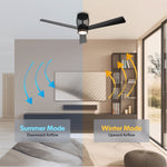 Load image into Gallery viewer, Moxy 52 in Matter Smart Cage Ceiling Fan with Light in Matte Black — reversible summer and winter modes
