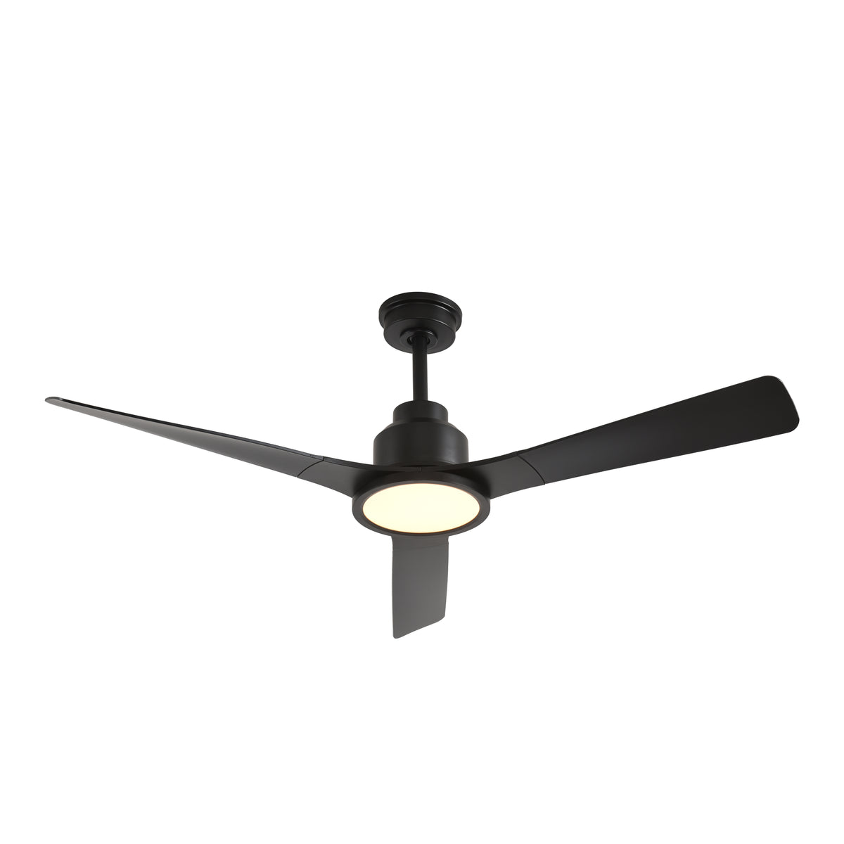 Trinity 52 in matter smart ceiling fan with light in matte black — primary product photo
