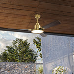 Load image into Gallery viewer, Trinity 52 in Matter Smart Ceiling Fan with Light in Matte Champagne / Dark Bronze — in-room lifestyle view
