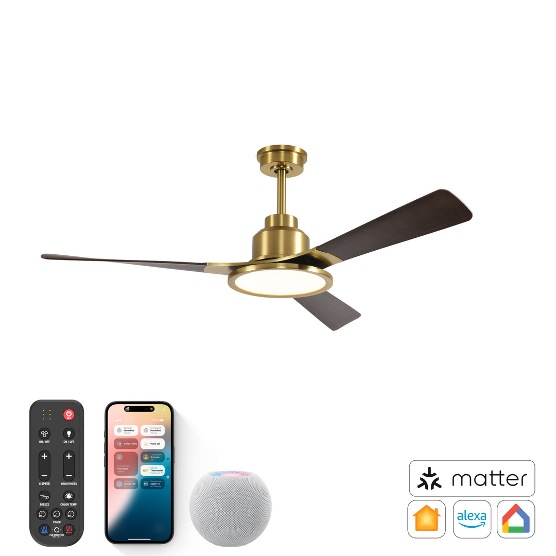 Trinity 52 in Matter Smart Ceiling Fan with Light