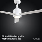 Load image into Gallery viewer, Troy 60 in Covered Outdoor Ceiling Fan with Light in Matte White — finish and material detail
